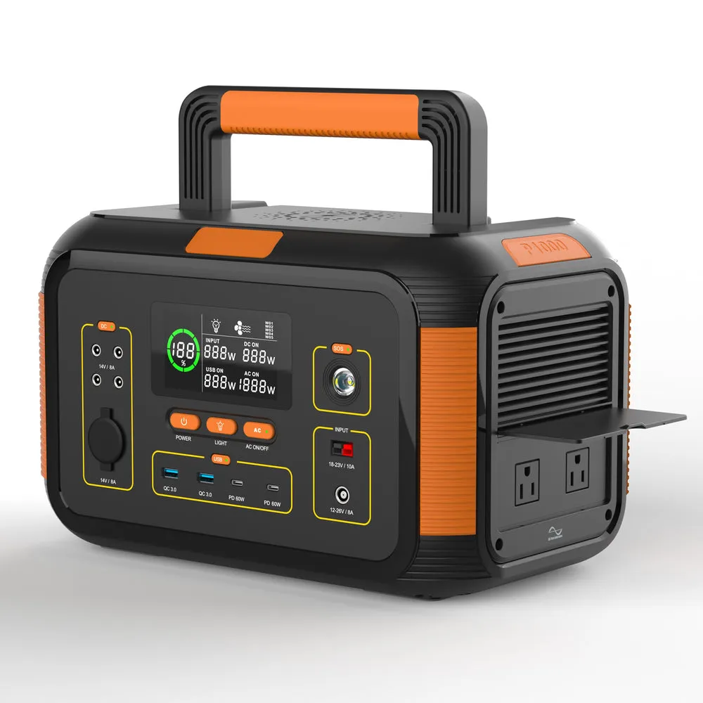 1000W Portable Power Station - Rechargeable Battery Generator - Stealth Angel Survival