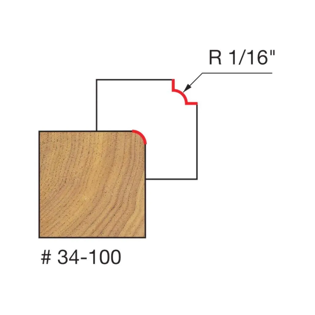 1/16" Radius Rounding Over Bit