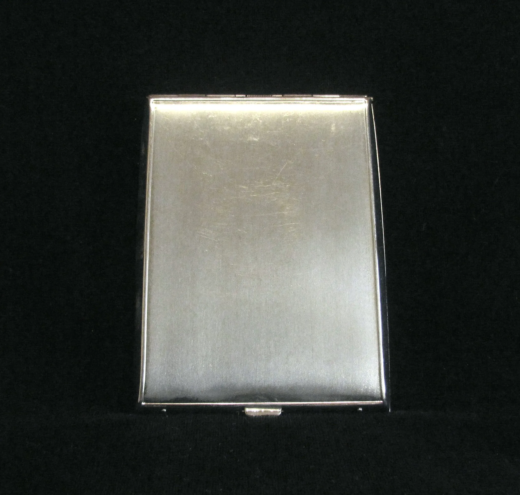 1930s Enamel Cigarette Case Golden Wheel Business Card Case Credit Card Holder Nickel Silver