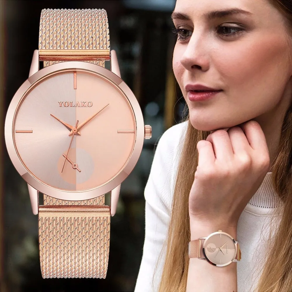 2019 Hot Fashion Women Quartz Watch Luxury Plastic Leather Analog Wrist Watches Female Clock YOLAKO Brand Relogio Feminino