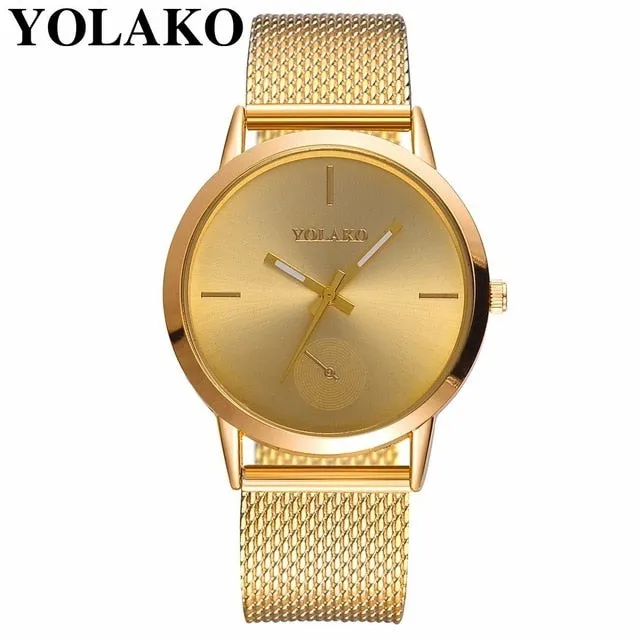 2019 Hot Fashion Women Quartz Watch Luxury Plastic Leather Analog Wrist Watches Female Clock YOLAKO Brand Relogio Feminino