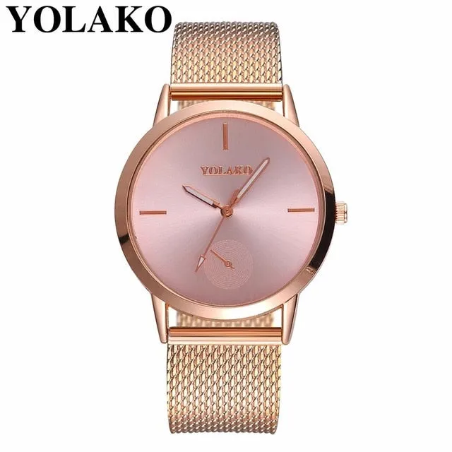 2019 Hot Fashion Women Quartz Watch Luxury Plastic Leather Analog Wrist Watches Female Clock YOLAKO Brand Relogio Feminino