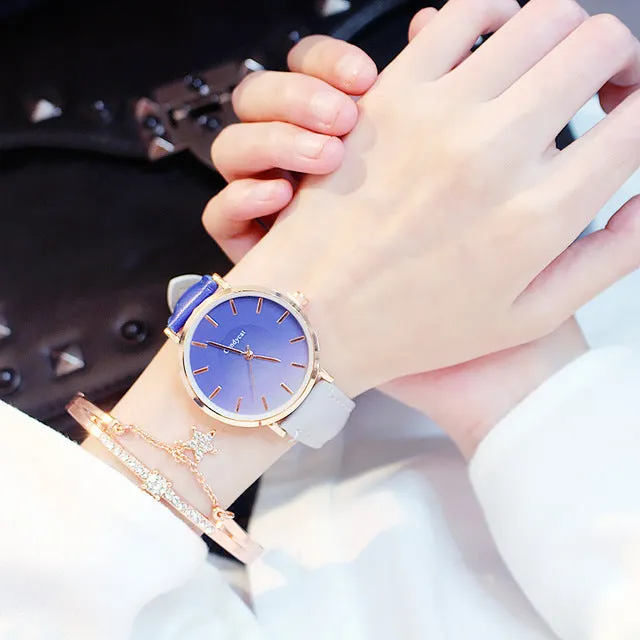 2019 Women's Casual Quartz Leather Band Watch (with add on bracelet)