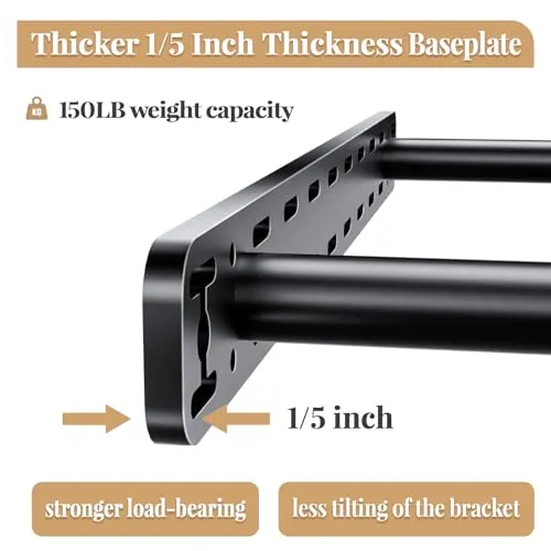 2pcs Floating Shelf Bracket Heavy Duty Hidden Metal Brackets for Shelf,Invisible Shelves Hardware Without Jig (16" x 6" x 1.5")