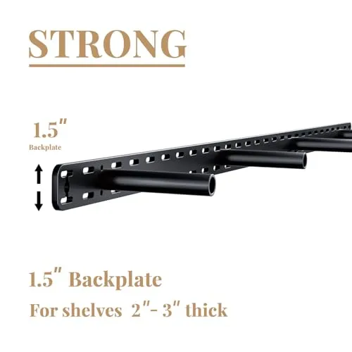 2pcs Floating Shelf Bracket Heavy Duty Hidden Metal Brackets for Shelf,Invisible Shelves Hardware Without Jig (16" x 6" x 1.5")