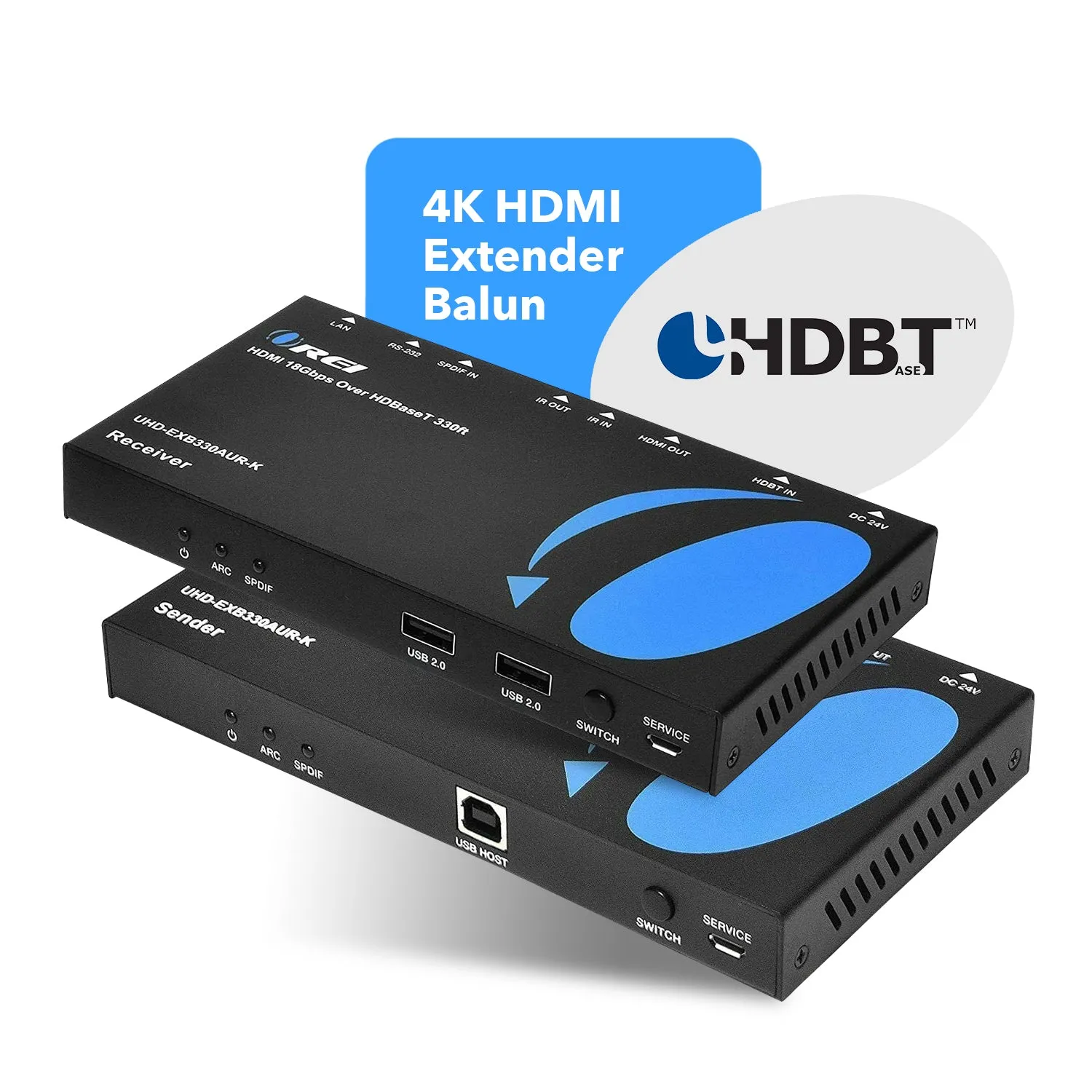 4K HDBaseT HDMI Extender Over CAT5e/6/7 with ARC/eARC & KVM Control up to 330 Ft (UHD-EXB330AUR-K)