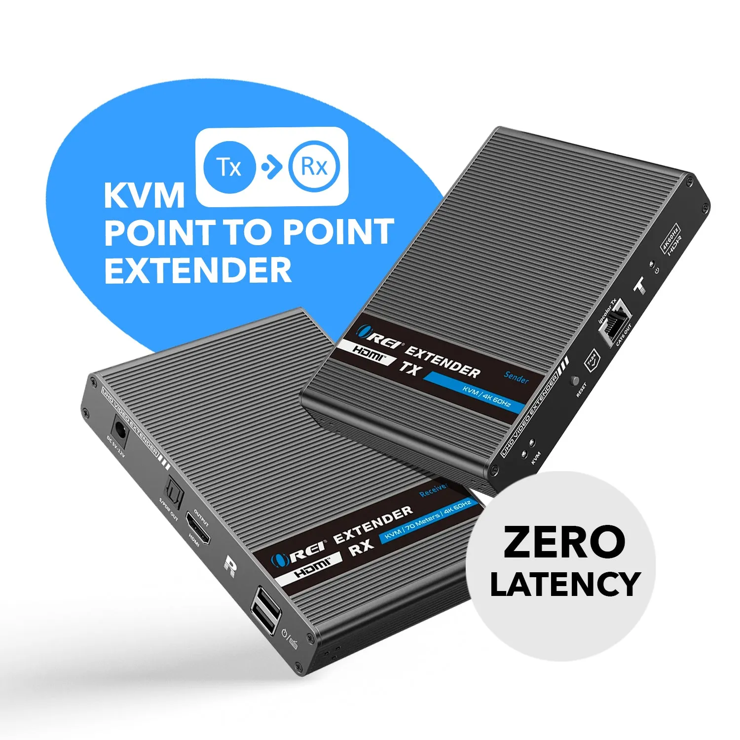 4K KVM HDMI Extender Over CAT6/CAT7 Cable Up to 230 Ft  Keyboard & Mouse Over Network (UHD-IPC230-KVM)