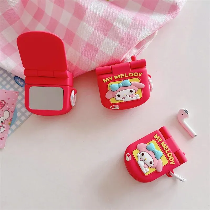 AirPod 4 Hello Kitty AirPod Case Cartoon Flip Phone Portable Mirror