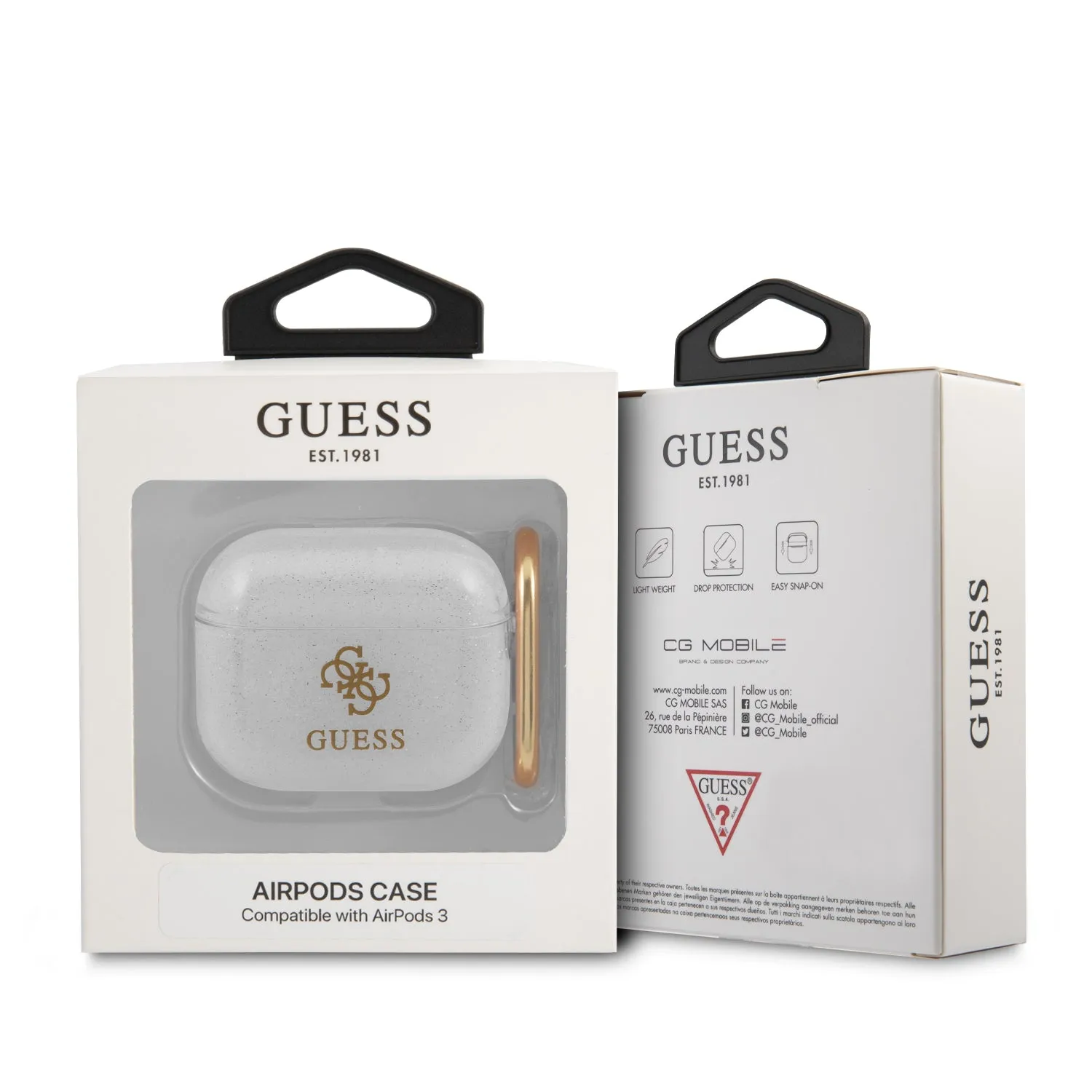 AirPods 3 - TPU Case Clear Colored Glitter - GUESS