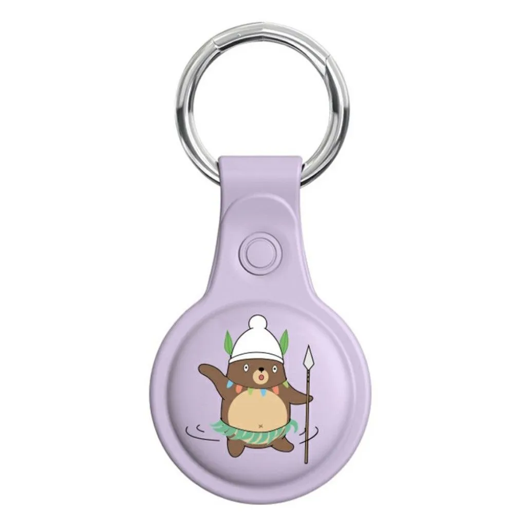 AirTags cute design silicone cover - Light Purple