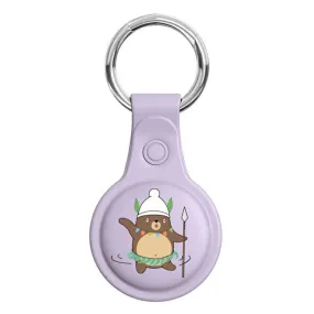 AirTags cute design silicone cover - Light Purple