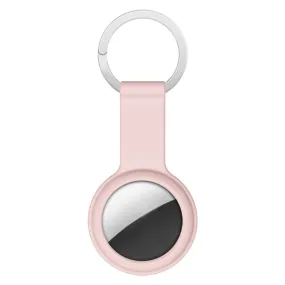 AirTags liquid silicone cover with flat key ring - Pink