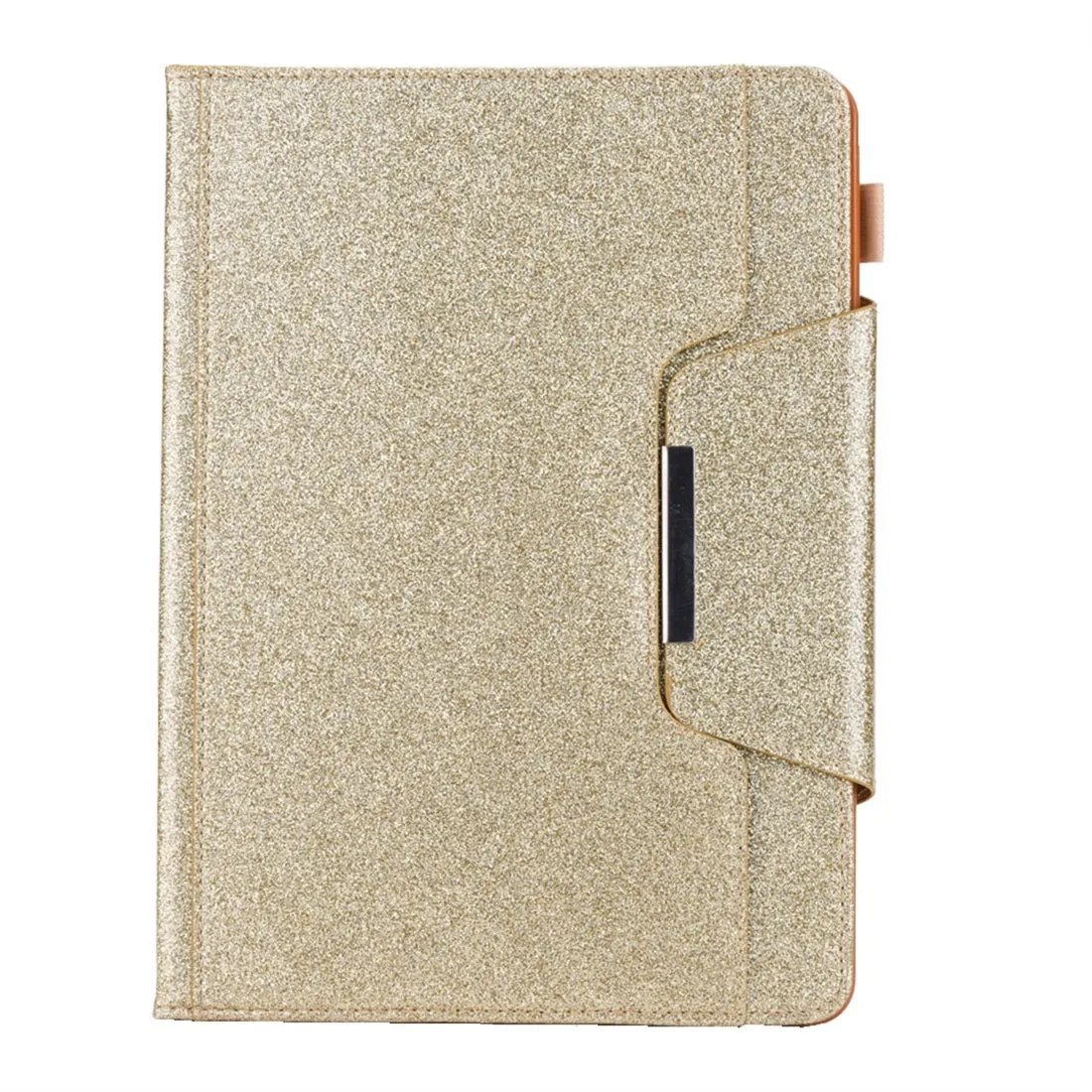 AMZER Glitter Horizontal Flip Leather Case With Holder & Card Slot/ Photo Frame/ Wallet for 10.2 Inch iPad 7th, 8th, 9th Gen - Gold