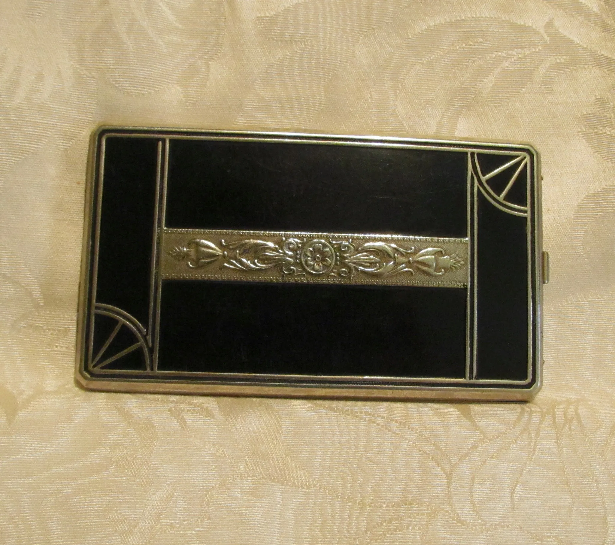 Art Deco Cigarette Case 1920s S.O.Bigney Enamel Card Case Extremely Rare