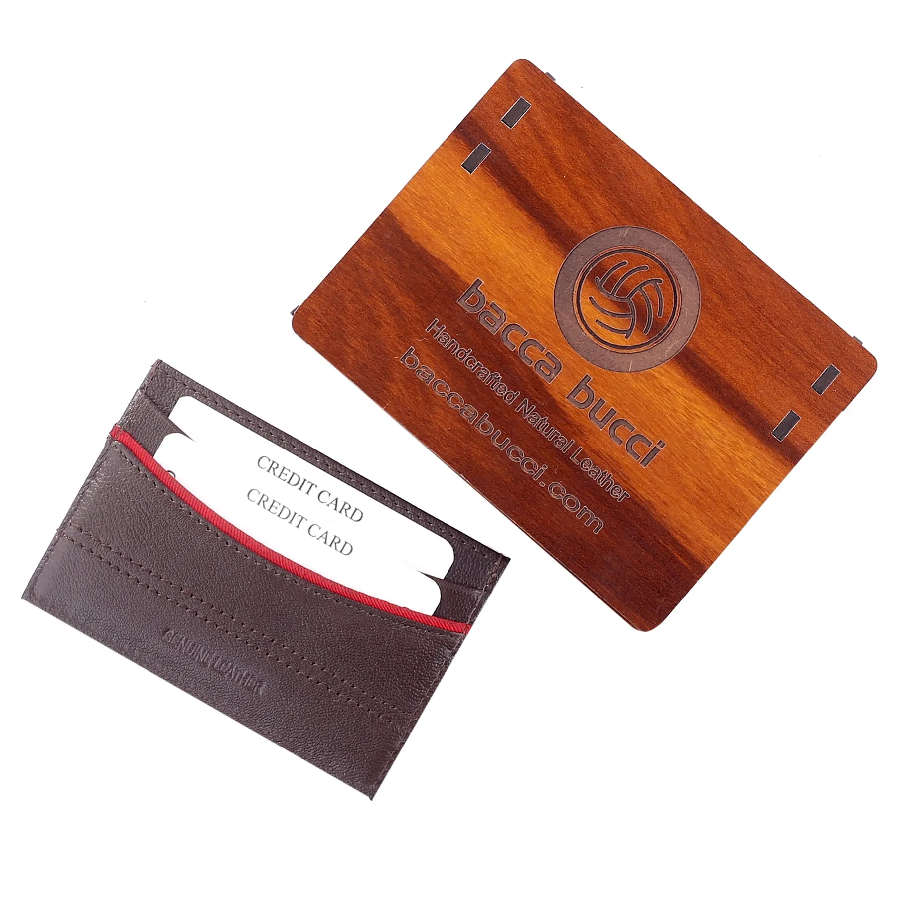 Bacca Bucci Unisex Genuine Leather Credit Card Holder Wallet