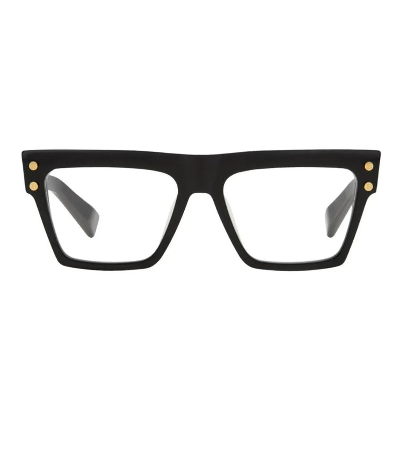 Balmain Men's Black & Gold Square Optical Frame