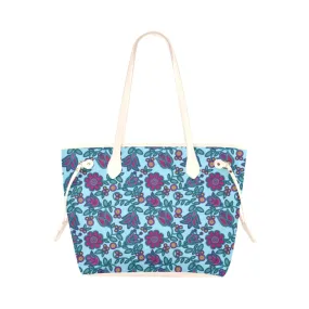 Beaded Nouveau Marine Clover Canvas Tote Bag