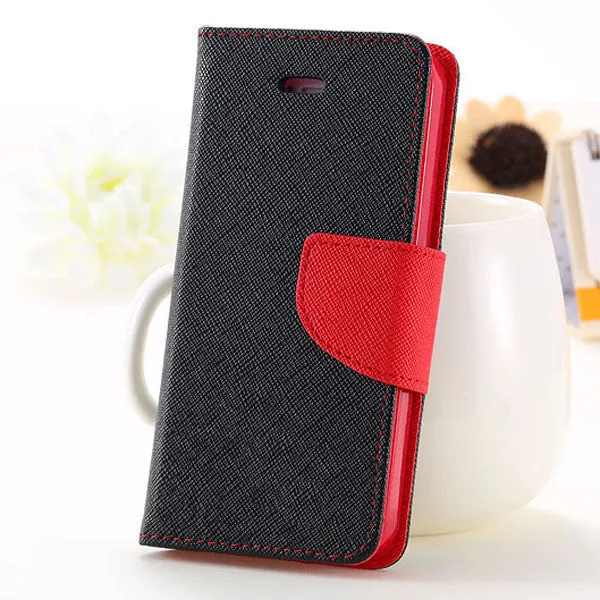 Beautiful Carrying Full Case For Iphone 4 4s 4g Wallet Style Flip PU Leather Phone Cover Stand Card Slot 11 Colors With Logo