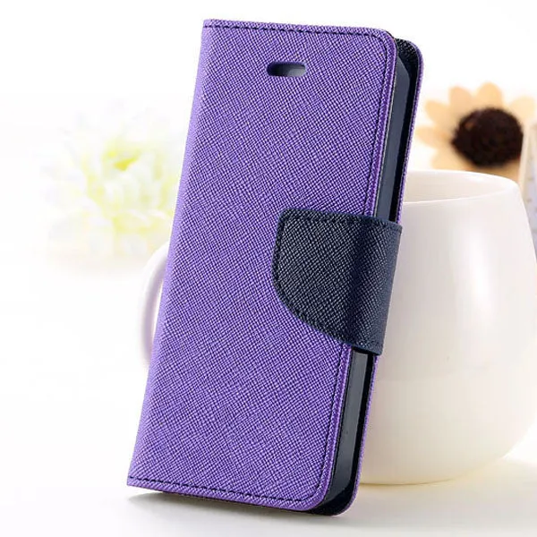 Beautiful Carrying Full Case For Iphone 4 4s 4g Wallet Style Flip PU Leather Phone Cover Stand Card Slot 11 Colors With Logo