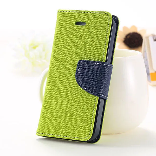 Beautiful Carrying Full Case For Iphone 4 4s 4g Wallet Style Flip PU Leather Phone Cover Stand Card Slot 11 Colors With Logo