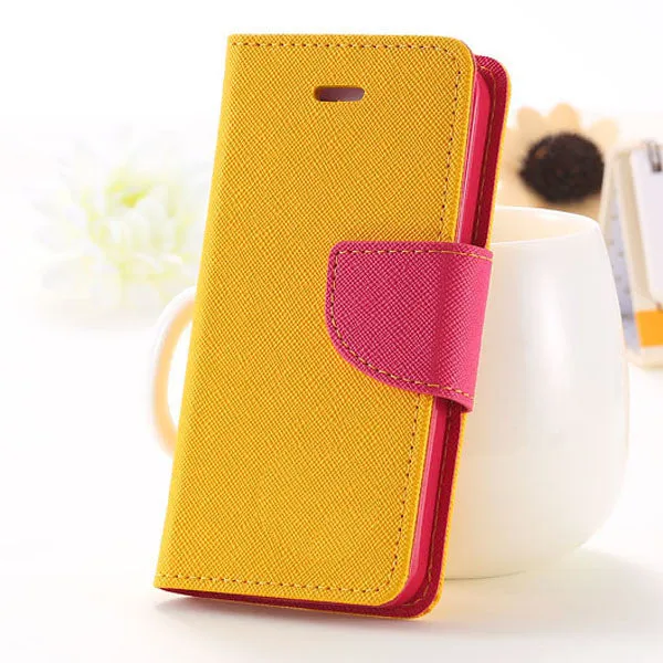 Beautiful Carrying Full Case For Iphone 4 4s 4g Wallet Style Flip PU Leather Phone Cover Stand Card Slot 11 Colors With Logo