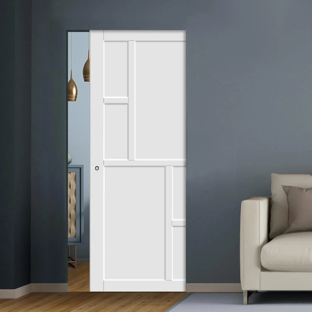 Bespoke Handmade Eco-Urban® Cairo 6 Panel Single Absolute Evokit Pocket Door DD6419 - Colour Options