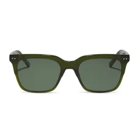 BILLIE XL - DARK OLIVE CRYSTAL   G15   POLARIZED SUNGLASSES