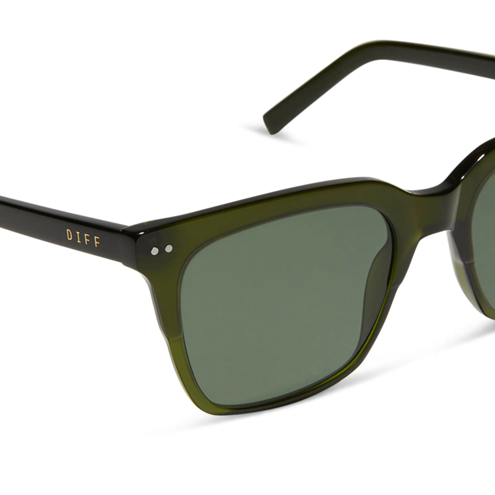 BILLIE XL - DARK OLIVE CRYSTAL   G15   POLARIZED SUNGLASSES