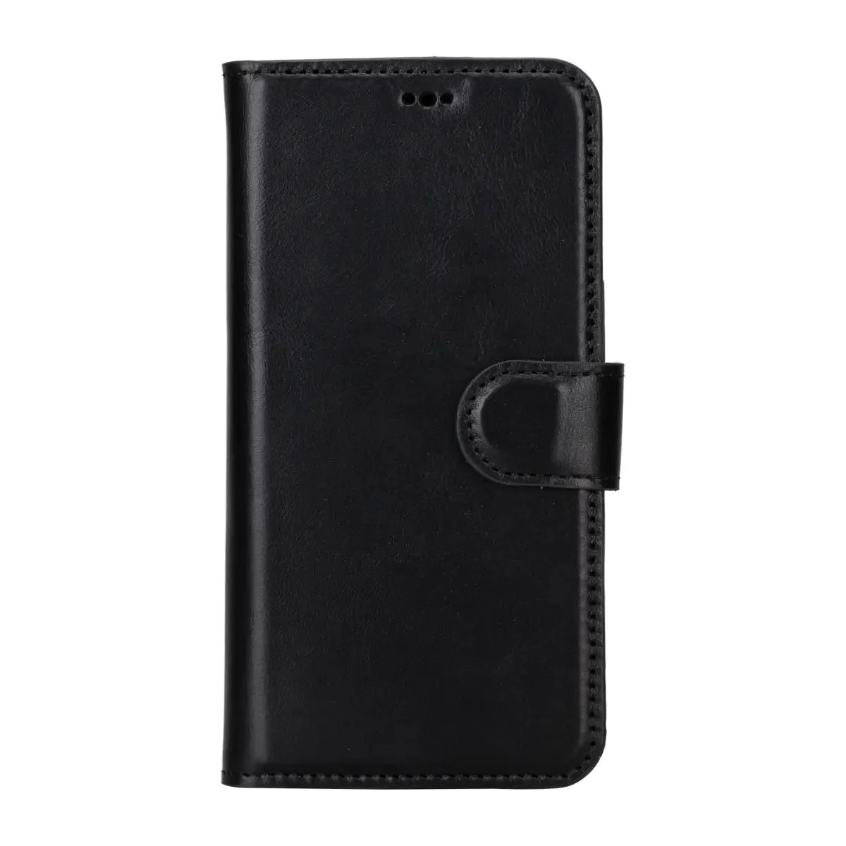 Black Leather (Regular) iPhone 16 Wallet Case