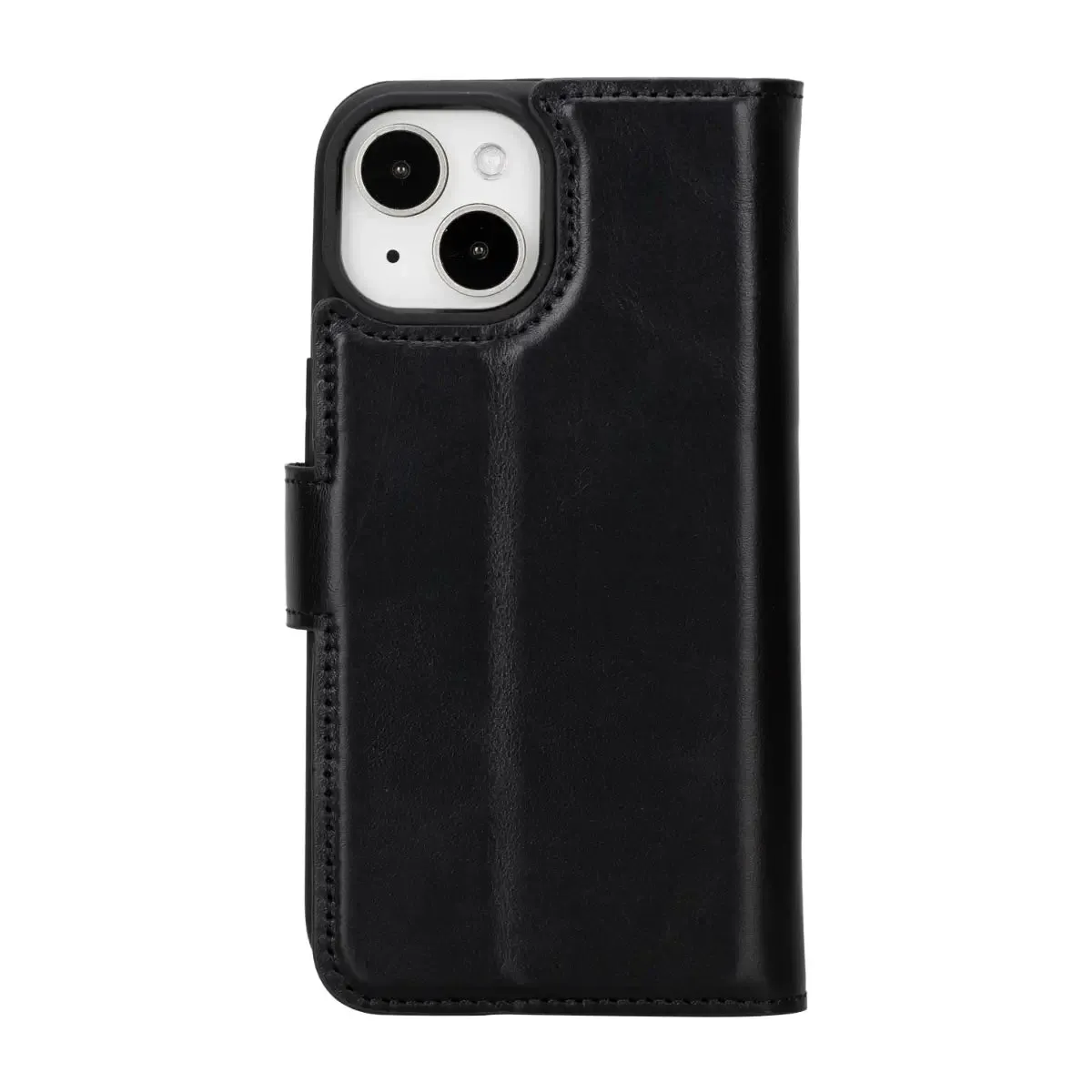 Black Leather (Regular) iPhone 16 Wallet Case