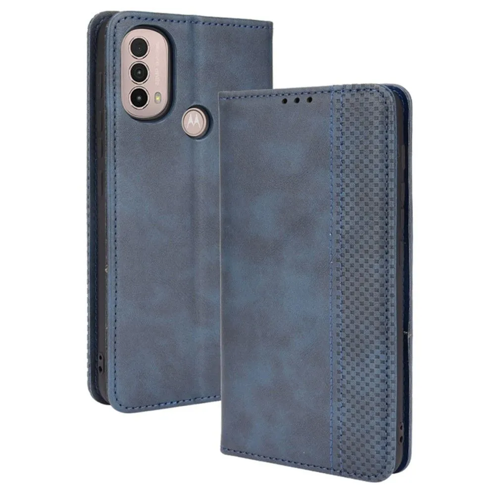 Bofink Vintage Motorola Moto E30 / E40 / E20 leather case - Blue