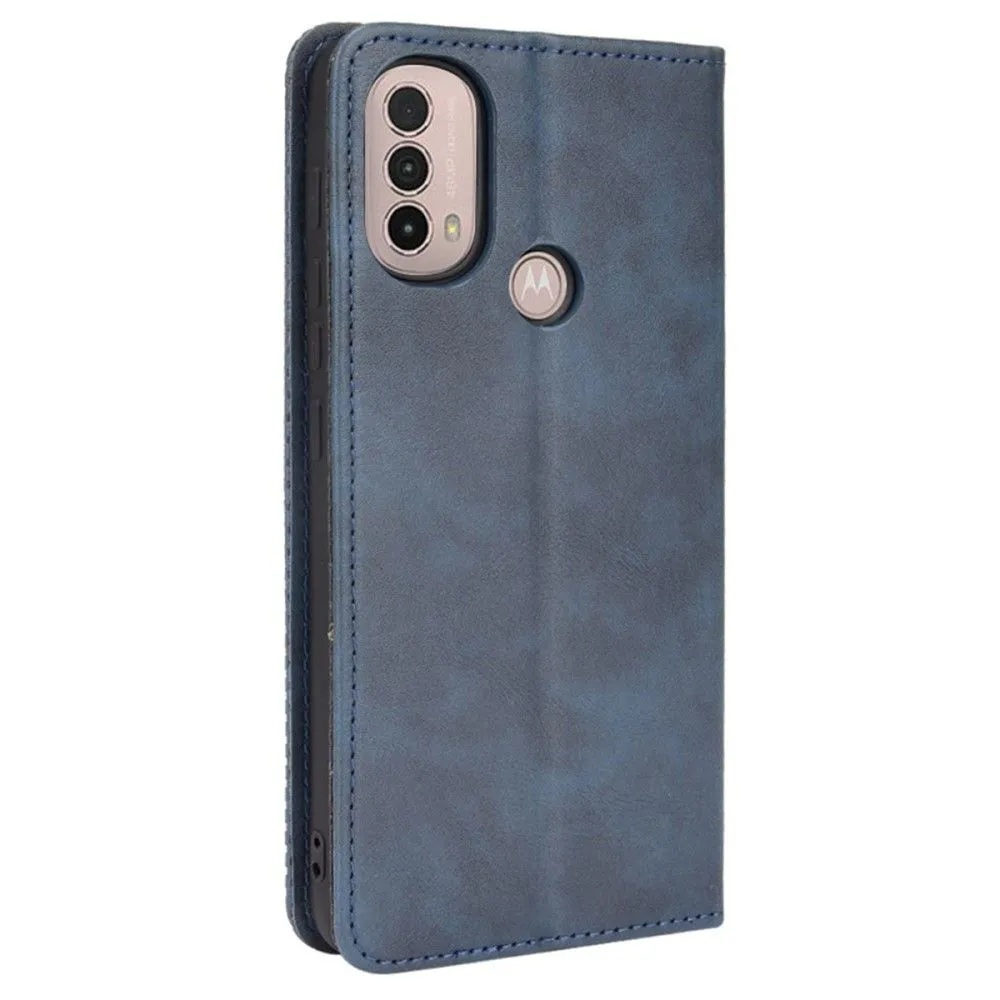 Bofink Vintage Motorola Moto E30 / E40 / E20 leather case - Blue