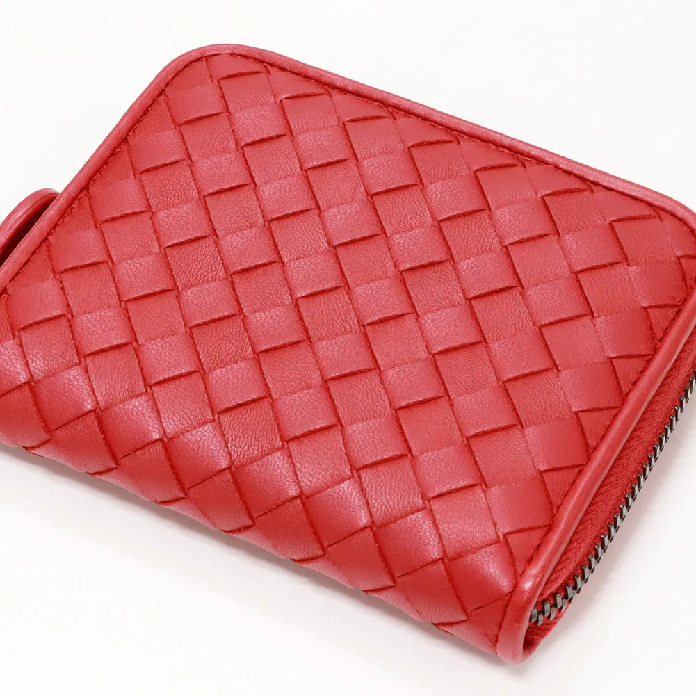 Bottega Veneta Lambskin Coin Case Red