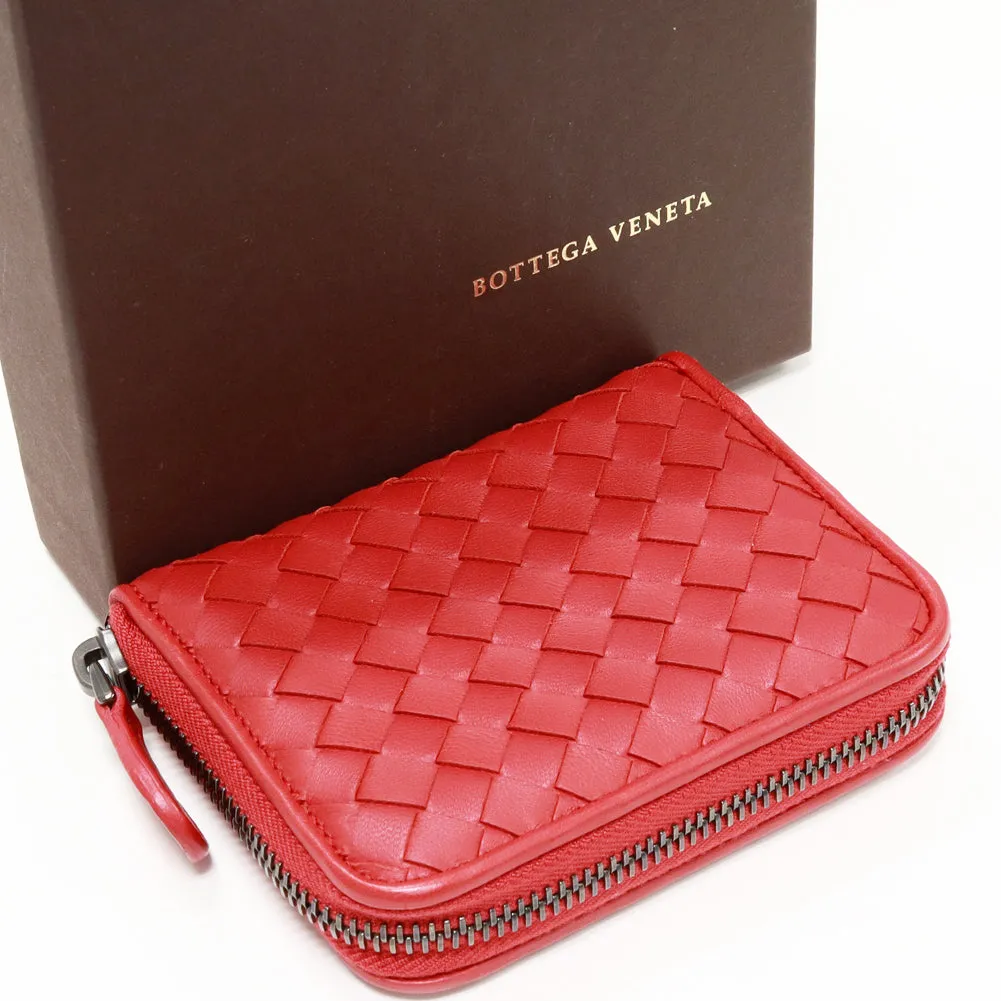 Bottega Veneta Lambskin Coin Case Red