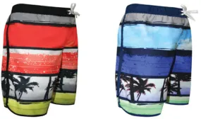 boy's fashion swim trunks - assorted prints - sizes 8-18 Case of 24