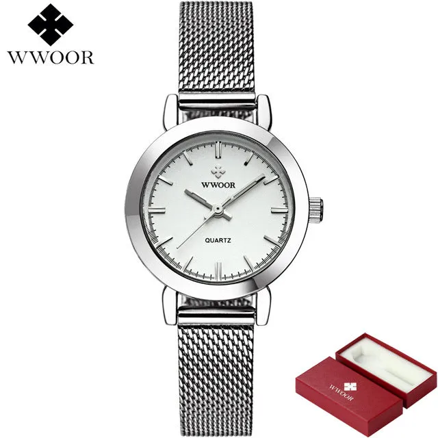 Brand Luxury Women Watches Ladies Casual Quartz Watch Female Clock Silver Stainless Steel Bracelet Dress Watch relogio feminino