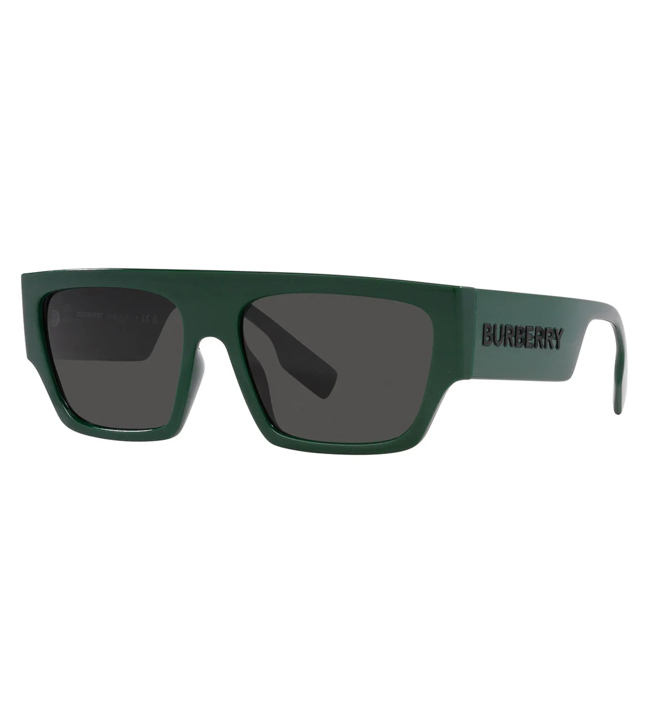 Burberry Men's Dark Grey Rectangular Sunglasses