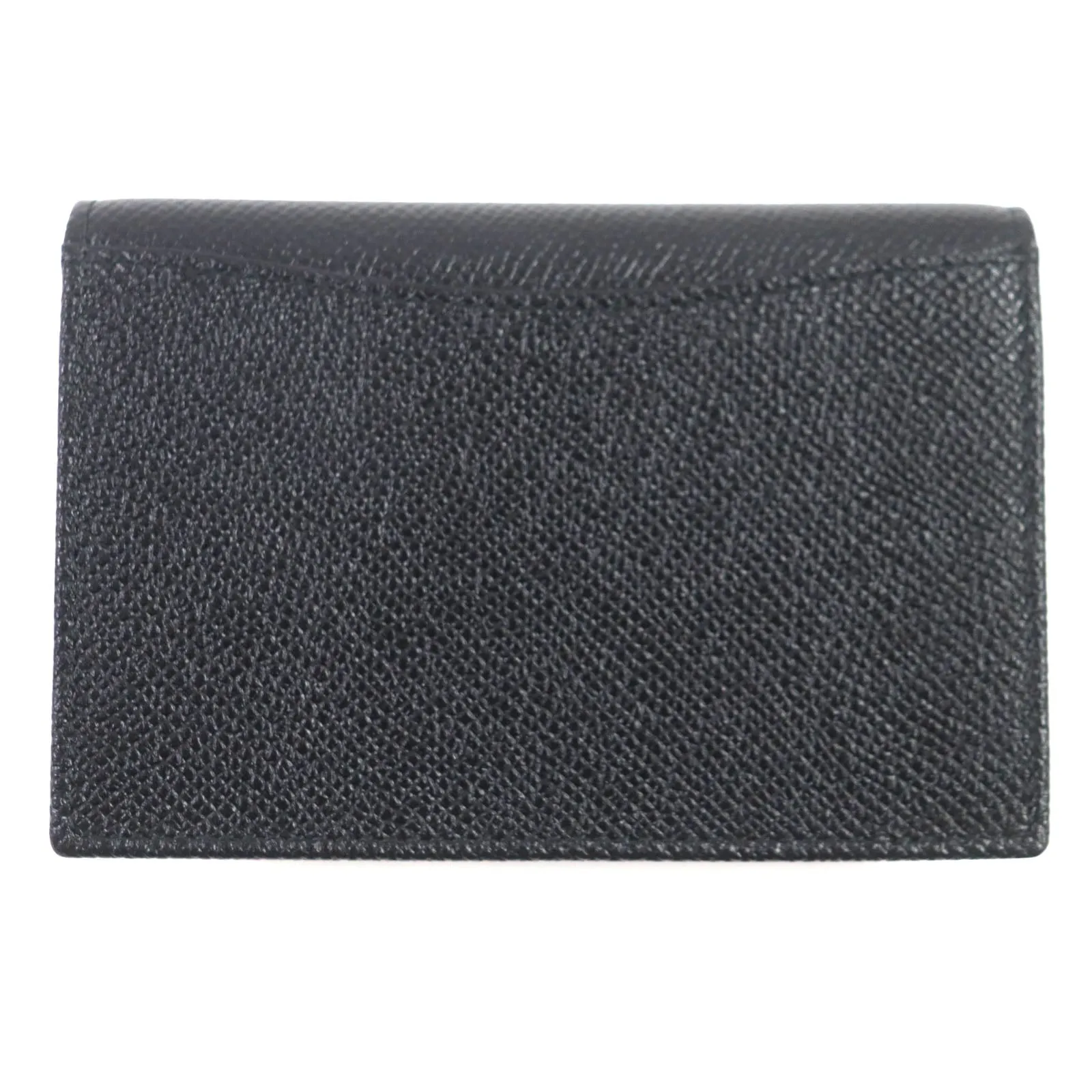 BVLGARI Leather Bi-fold Card Case Black