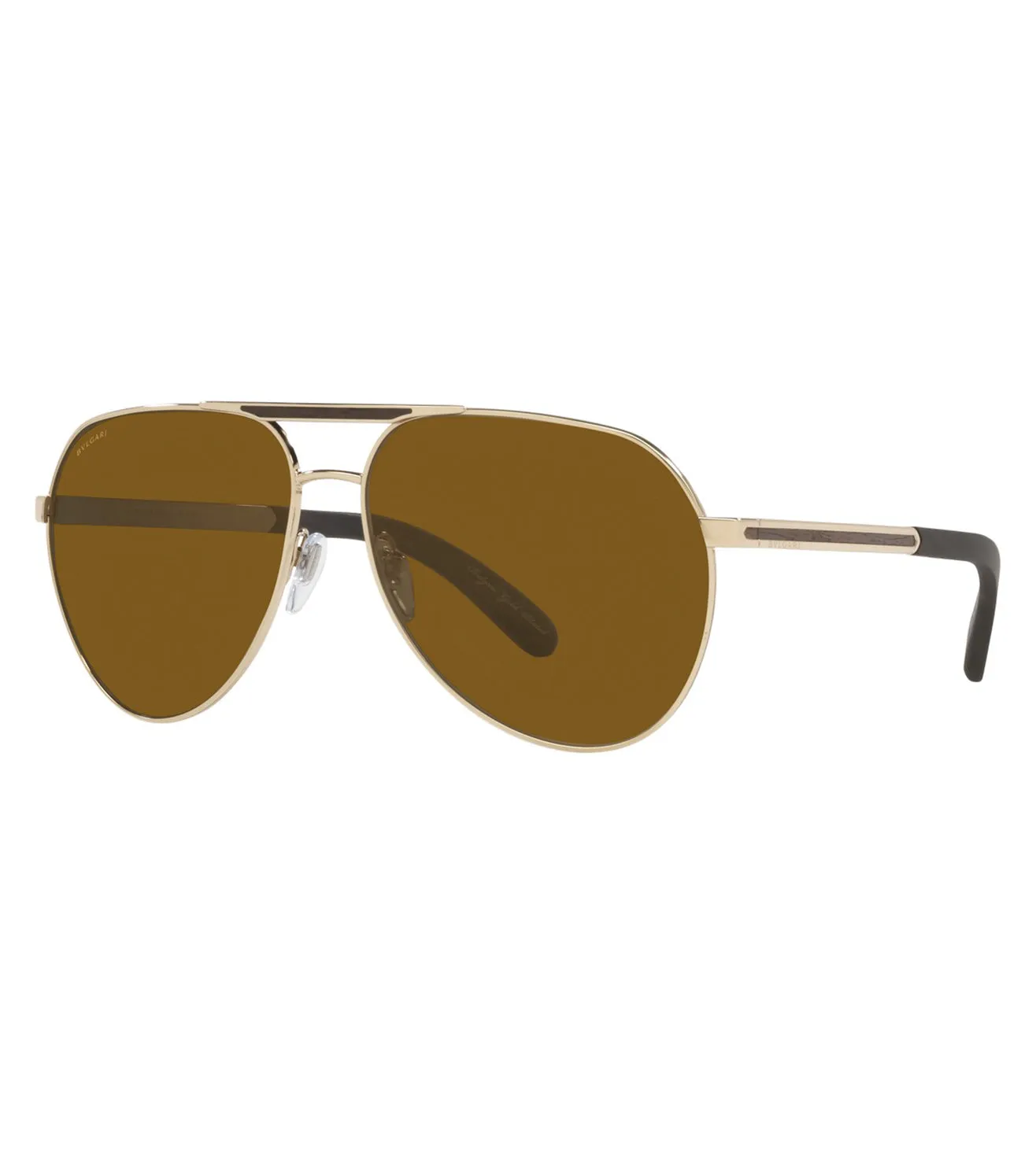 Bvlgari Men's Dark Brown Aviator Sunglasses