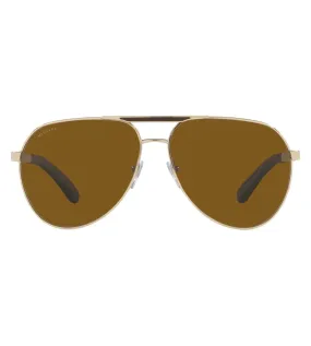 Bvlgari Men's Dark Brown Aviator Sunglasses