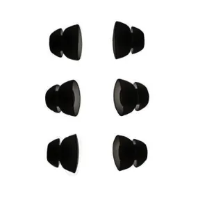 CARDAS Replacement  SMALL, MEDIUM or LARGE Double Flange Eartips sleeves fit A8 and EM5813 In-Ear Headphones - 6 pieces (3 pairs) Black