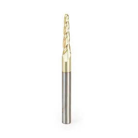 Carving Tapered Ball Nose CNC Router Bit | 3.6° x 1⁄8 Dia x 1⁄16 Radius x 1 x 1⁄4 Shank x 3" Long | 46286 | 738685462867