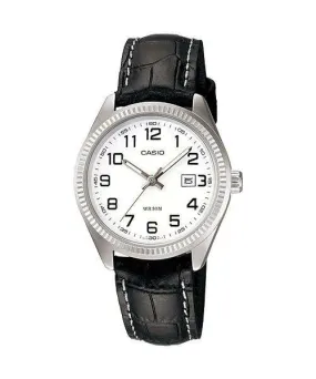 Casio LTP-1302L-7BVDF Black Leather Strap Watch for Women