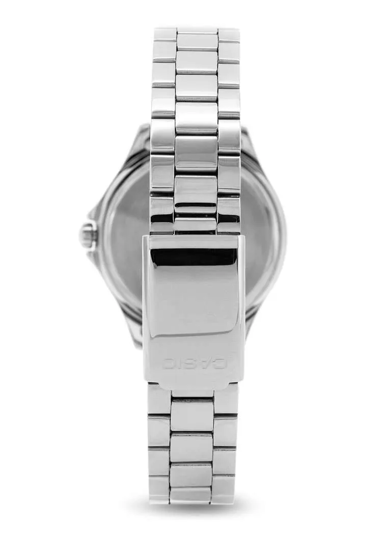 Casio LTP-E129D-6A Silver Stainless Steel Strap Watch for Women