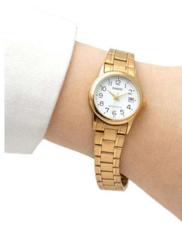 Casio LTP-V002G-7B2 Gold Stainless Steel Strap Watch for Women