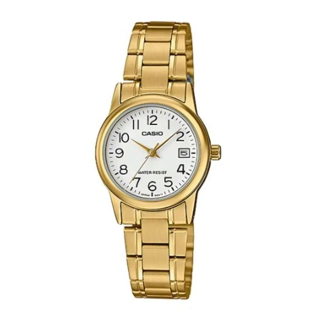 Casio LTP-V002G-7B2 Gold Stainless Steel Strap Watch for Women