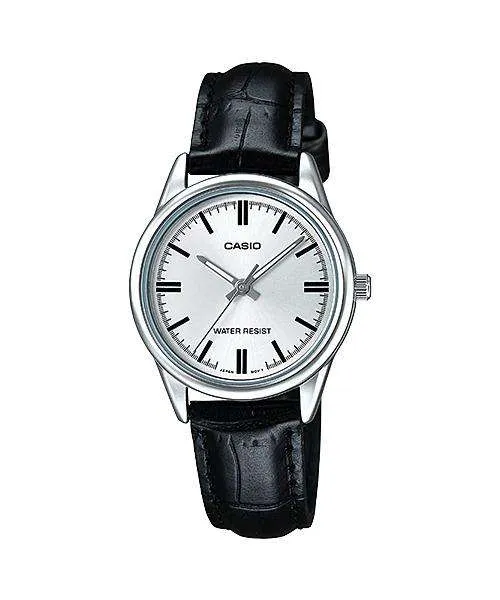 Casio LTP-V005L-7A Black Leather Strap Watch for Women