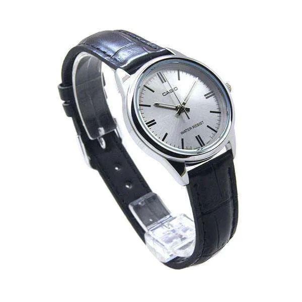 Casio LTP-V005L-7A Black Leather Strap Watch for Women