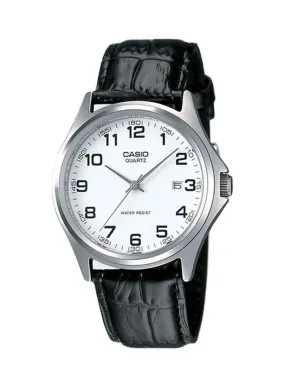 Casio MTP-1183E-7BDF Black Leather Strap Watch for Men