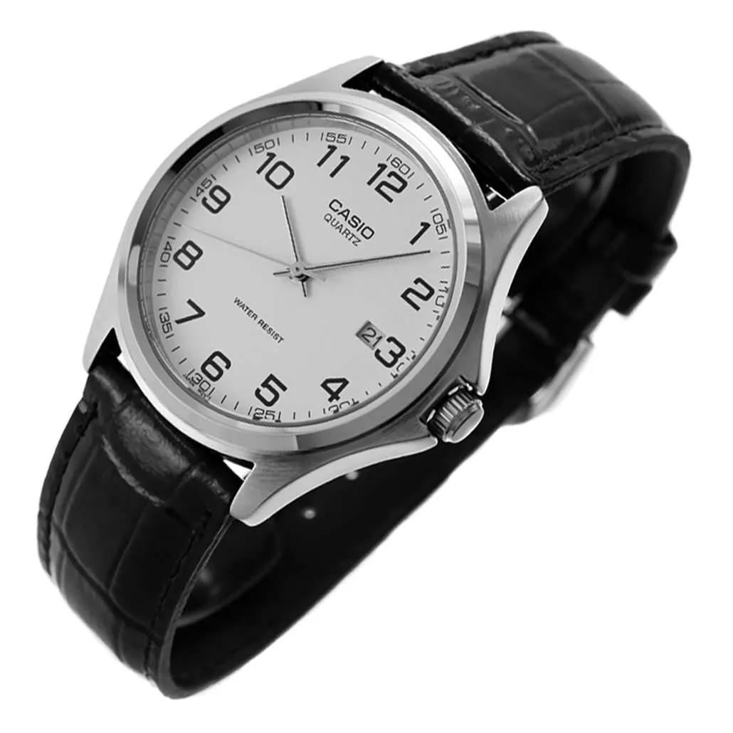 Casio MTP-1183E-7BDF Black Leather Strap Watch for Men